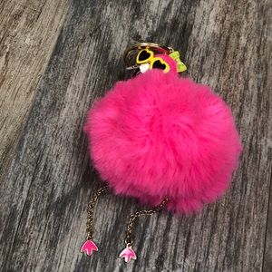 Flamingo Pom Pom Accessory with Bag Clip